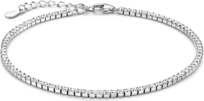 Produktbild von Neu Bling 9NB-1253 Silber Tennis-Armband - Zirkonia - 2mm - Armband - 17+3cm - Geschenk für Sie - Rhodium - Silber