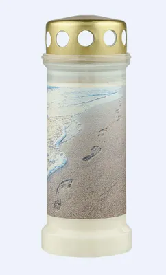 Image de Bougie à motif BOLSIUS "Plage", 67/173 mm, durée de combustion env. 60h, livraison 3 pièces