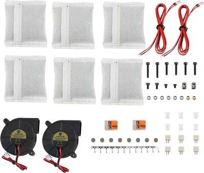 Produktbild von 3D-Drucker Nevermore V6 Duo Aktivkohlefilter-Zubehoer Kompatibel mit VORO 2.4/ VORO Trident/ VORO Switchwire/ VORO 1.8 3D-Drucker-Luftfilter-Set mit 2 Turbofans Aktivkohlepaket Reduziert Gerueche Einfache Installation