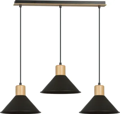Zdjęcie produktu dla Żyrandol Emibig 3xE27 60W ROWEN 3 BLACK 1044/3