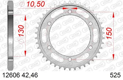 Produktbild von AFAM Kettenrad 12606-46 Hinten für YAMAHA MOTORCYCLES FZ Stahl