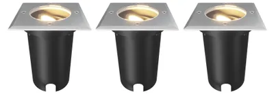 Produktbild von Ledvion 3er Set LED Bodenstrahler Außen IP67 10W 230V GU10 quadratisch