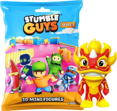 Produktbild von Stumble Guys 3D Sammelfiguren Serie 3 - Chrome Crystal - Figur 8. Nian Beast