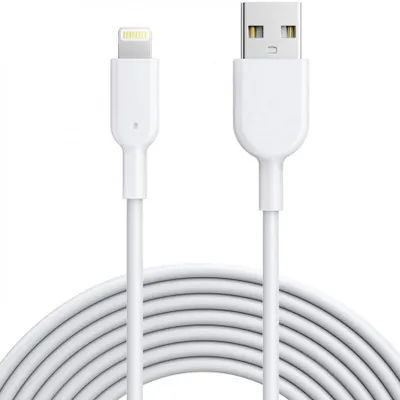 Image de Câble de recharge Vitu Lightning vers USB de 3 m, MFi, pour iPhone et iPad, blanc