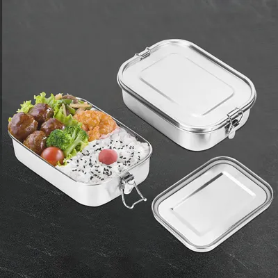 Zdjęcie produktu dla Pojemnik na żywność Vigevee ze stali nierdzewnej, lunchbox z szczelnym zamknięciem i przegródkami, pojemność 800 ml