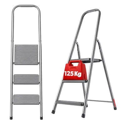 Produktbild von KADAX Stahlleiter mit Plattform, 3 Stufen, 125 kg