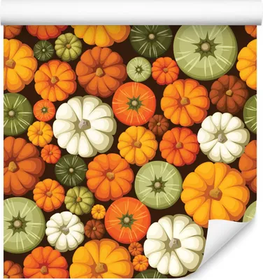 Immagine prodotto di 10m VLIES WALLPAPER ROLL AUTUMN Zucche colorate decorazione 3D 6389
