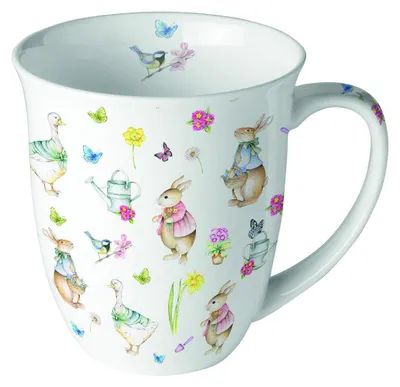 Porzellantasse 400 ml Fine Bone China Becher für Tee Kaffee