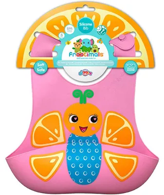 Zdjęcie produktu dla Śliniak Silikonowy Frootimals Orangiefly Ft00011 Kids Euroswan