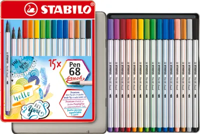 Produktbild von STABILO Premium-Filzstift mit Pinselspitze für variable Strichstärken - Pen 68 brush -…