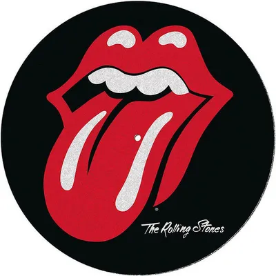 The Rolling Stones logo on a black background.