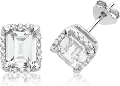 Produktbild von Wunderschöne 925 Sterling Silber Damen - Paar Ohrstecker mit Zirkonia; TRS35266
