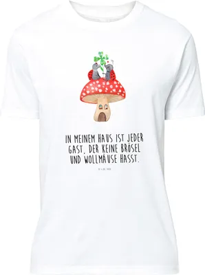 Produktbild von Mr. & Mrs. Panda T-Shirt Marienkäfer Fliegenpilz - Weiß - Geschenk, Lustige Sprüche, Zuhause, Fleigenpilzhaus, oberteil, Haus, Shirt, S, mit Spruch, Tshirt, Wohnung