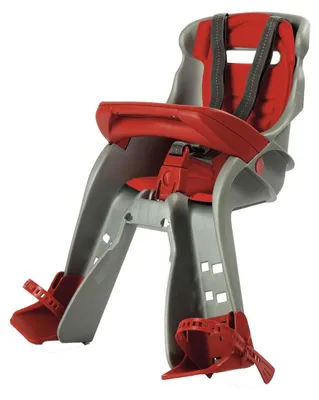 Immagine prodotto di Seggiolino da bici anteriore - Per bambini da 7 mesi - Max 15 kg - Argento e rosso