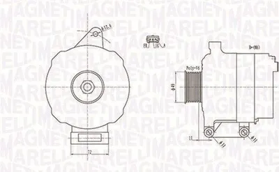 Produktbild von MAGNETI MARELLI 063731780010 Lichtmaschine Generator LiMa 90A 12V für FORD Fiesta Mk5 Schrägheck (JH1, JD1, JH3, JD3) FUSION (JU)