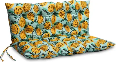 Obrázok produktu pre Vankúš na lavicu 120 x 50 x 50 cm Vankúš citrón 01 - Vankúš na sedenie a chrbát z čalúnnickej tkaniny, s mäkkou výplňou, so šnúrami na zaväzovanie