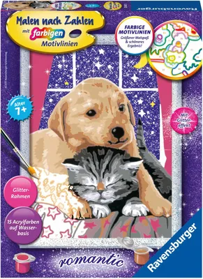 Produktbild von Ravensburger Malen-nach-Zahlen Flauschige Freunde mehrfarbig