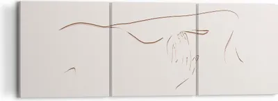 Produktbild von Bild auf Leinwand - Leinwandbild - 3 Teile - Skizze Nacktheit Frau - 120x40cm - Wand Bild - Wanddeko - Wandbilder - Leinwanddruck - Bilder - Wanddekoration - Leinwand bilder - Wandbild - CA120x40-4552