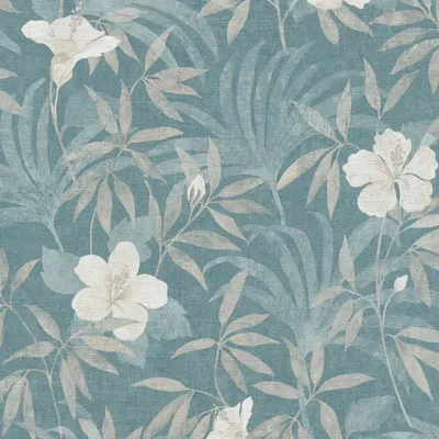 Produktbild von Profhome 380285-GU Blumen Tapete Dschungel matt beige blau 5,33 m2