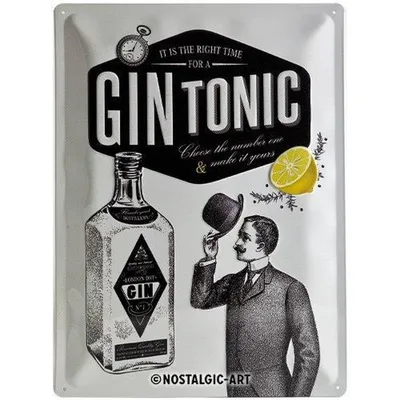 Obrázek produktu pro Nostalgic-Art - Plechová cedule 30 x 40 cm - Otevřený bar - Gin Tonic
