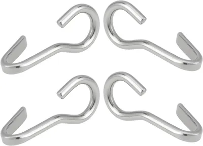 Imagen del producto de Ganchos de acero inoxidable, 4 unidades, resistentes a la intemperie, para caballos y ponis