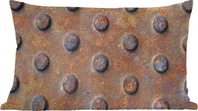 Produktbild von MuchoWow® Zierkissen Sofakissen Wohnzimmer Dekokissen 50x30 cm Diamantplatte - Vintage - Rost - Industriell - Wohnzimmerdekoration - Polster mit Photo