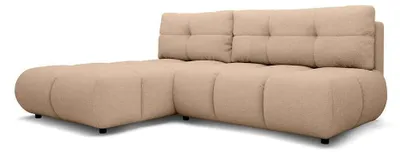 Produktbild von Ecksofa mit Schlaffunktion und Bettkasten Milorya links Walnussflausch