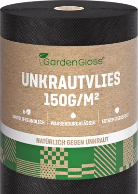 Produktbild von GardenGloss Unkrautvlies 25m2 -Reißfest, Wasserdurchlässig, UV-Beständig 150g/m2