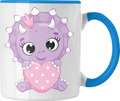 Produktbild von Trendation - Dinosaurier Tasse Grafik Geschenk Lustig Mädchen (Blau)