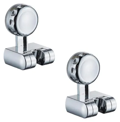 Produktbild von INF 2er-Set ABS Doppelsauger Duschkopfhalter verstellbar 7,5 x 12 x 1,5 cm Silber