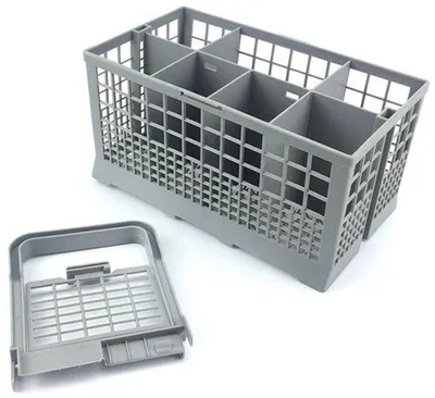 Image de Porte-couverts pour lave-vaisselle - dimensions : 24 x 14 x 24 cm - sans trous - 7 compartiments - porte-couverts en plastique pour lave-vaisselle
