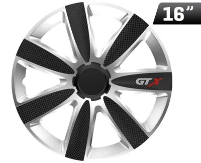 Obrázok produktu pre Kryty kolies GTX, čierna/strieborná, 16", 4 ks