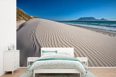 Produktbild von MuchoWow® Fototapete für Wohnzimmer oder Schlafzimmer Wandtapete Vinyl Motivtapete Blick auf den Tafelberg vom Bloubergstrand aus - 390x260 cm - Papiertapete