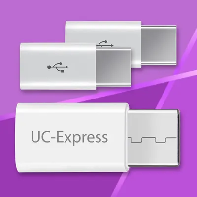 Produktbild von 3x Micro USB Adapter USB C Typ C Stecker wandelt USB 2.0 Typ B zu USB 3.1 Typ C