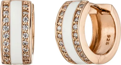 Produktbild von JOBO Creolen rund 925 Silber rotgold vergoldet mit Zirkonia Ohrringe