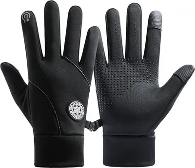 Produktbild von 1 Paar Outdoor-Sport-Fahrradhandschuhe für Damen und Herren, Touchscreen, Vollfingerhandschuhe, winddicht, wasserdicht, verdicktes Plüschfutter, Skihandschuhe, Kälteschutz, Winter, warmes Zubehör zum Laufen, Reiten, Wandern