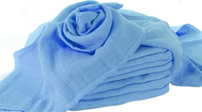 Produktbild von Mullwindeln, 2 Stück, 100% Baumwolle, blau
