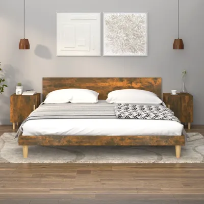 Produktbild von vidaXL Nachttische 2 Stk. Räuchereiche Holzwerkstoff - Nachttisch - Nachttische - Schrank - Nachtschrank