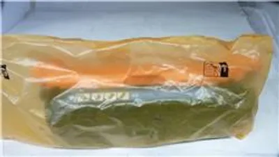 A product inside a clear plastic bag.