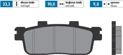 Produktbild von POLINI ORIGINAL Bremsbeläge Paar 33,3x90x9,8 mm