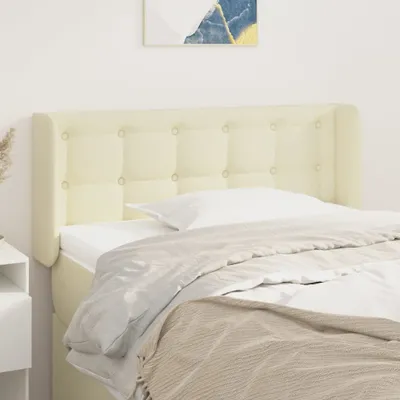 Produktbild von vidaXL Kopfteil mit Ohren Creme 93x16x78/88 cm Kunstleder - Kopfteil - Kopfteile - Bett-Kopfteil - Bettkopfteil