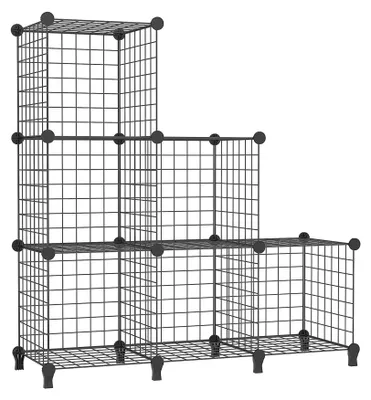 Productafbeelding van Modulaire draadkubusopslag - Opbergkasten - Stapelbare draadrekken - Kledingorganizer - Multifunctioneel - Zwart - Opbergkast