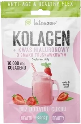 Zdjęcie produktu dla KOLAGEN + KWAS HIALURONOWY O SMAKU TRUSKAWKOWYM 10,8 g - INTENSON