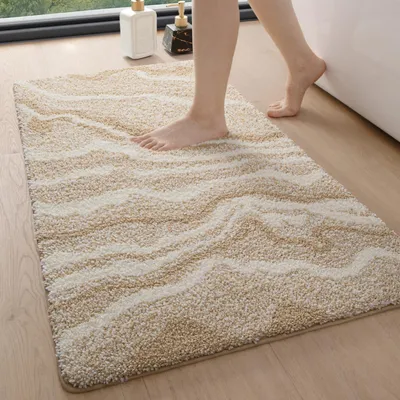 Produktbild von Badematte 60x110 cm, beige, Mikrofaser, rutschfest, wasserabsorbierend, für Badezimmer