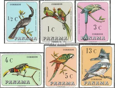 Produktbild von Briefmarken Panama 1967 Mi 989-994 (kompl.Ausg.) postfrisch Einheimische Vögel
