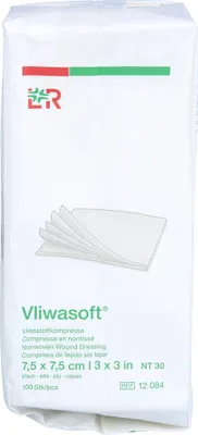Image de Vliwasoft Compresses non tissées non stériles 7,5x7,5 cm 6l. 100 pces