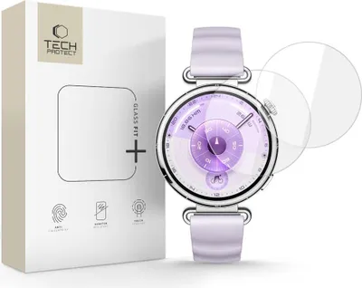 Immagine prodotto di Vetro temperato Tech-Protect Glass Fit+ - Confezione da 2 per Huawei Watch GT 6 (41 mm) - Trasparente