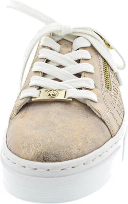 Produktbild von Rieker Damen Sneaker 39106-37, 39106-38, 39106-39, 39106-40, 39106-41, 39106-42 RIE-N5917 rosegold/weiss 40