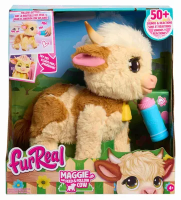 Immagine prodotto di Just Play furReal Maggie The Feed & Follow Cow Mini mucca interattiva Highland da 11 pollici