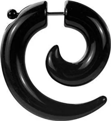 Immagine prodotto di Espansore a spirale per orecchie finte acrilico nero elasticizzato - VSPU.BK.6mm